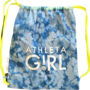 ⭐️Athleta Girl blue and white tie dye drawstring backpack